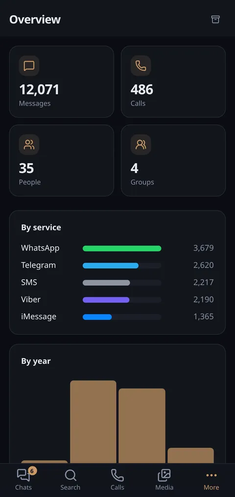 The overview on a phone